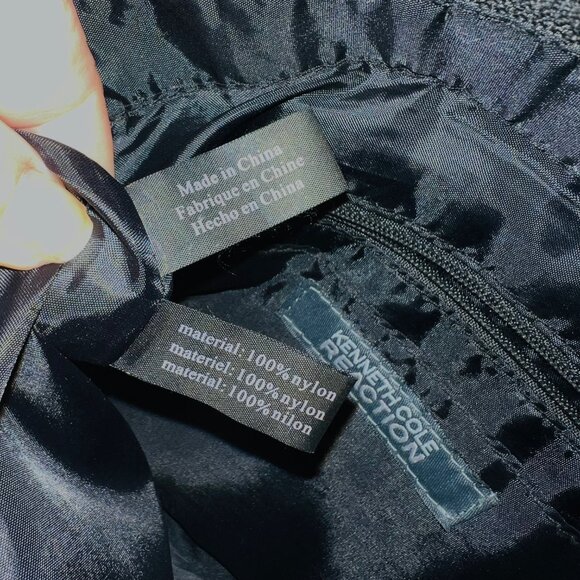 Kenneth Cole Reaction-Black Nylon Tote Purse-Easy Clean-Lots of Storage-Zip Up - Picture 15 of 15